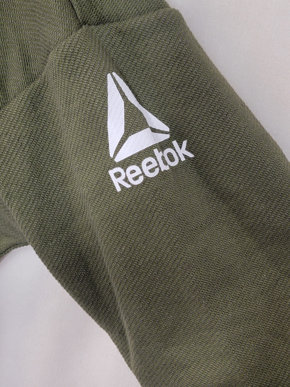 Reebok Men's Olive Green Full-Zip Hoodie with Yellow Logo - Picture 4 of 9